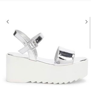 Silver Metallic Platform Sandals (NWT)